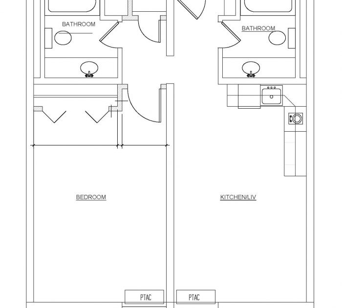 Luxury Apartments, 1 Bedroom Floor Plan