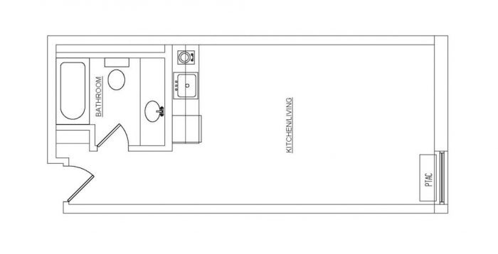 Luxury Apartments- Studio Apartment Floor Plan